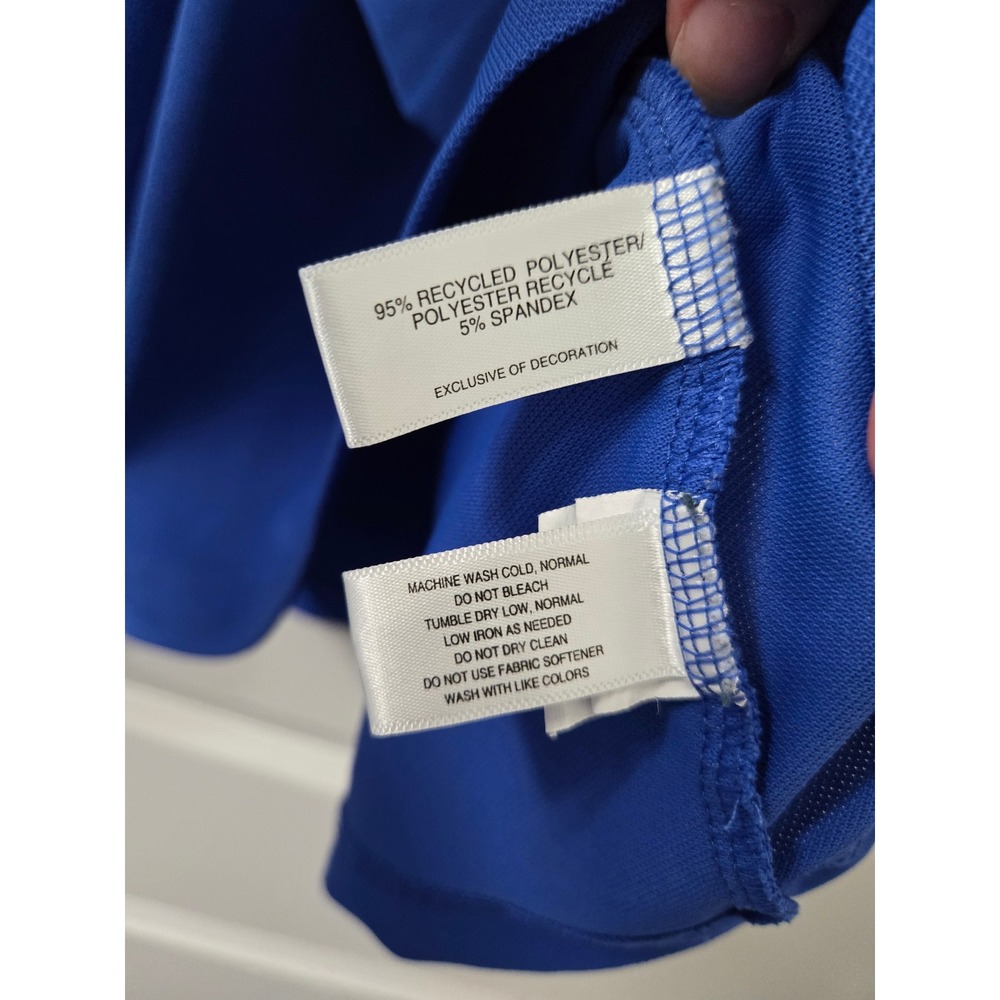 Cutter & Buck Mens XXXL Blue Recycled Polyester Stretch Short Sleeve Polo Shirt - Picture 3 of 6